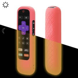 [Nightglow Red] Case for Roku Express Remote, Akwox Light Weight [Anti Slip] Shock Proof Silicone Cover for Roku Express/Roku Premiere RC68/RC69/RC108/RC112 Standard IR Remote [Lanyard Included]