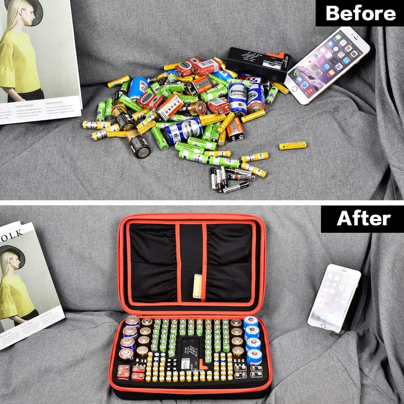 Comecase Battery Organizer Storage Box, Carrying Case Bag Holder -