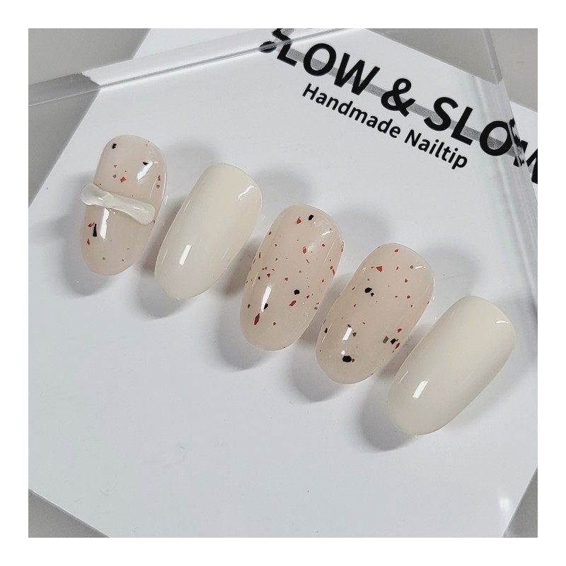 [Sl&Sl Nail Tips] Terrazzo Nail Matte Change O - Almond