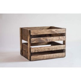 Darla'Studio 66 Medium Stained Vinyl Record Holder Wood Crate