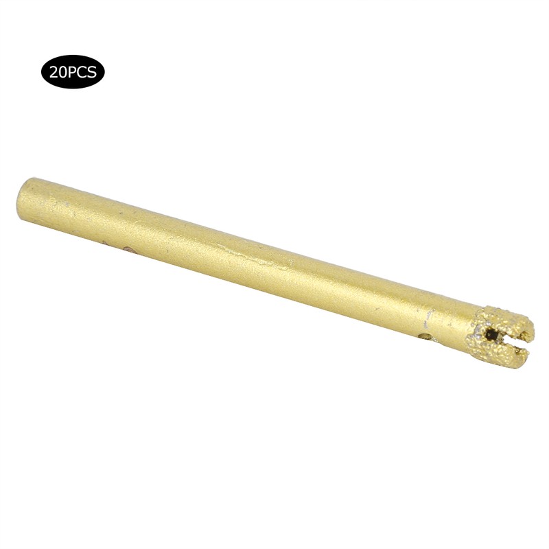 20PCs Hand Electric Drill Bit Brazing Hole Opener Gold 6mm