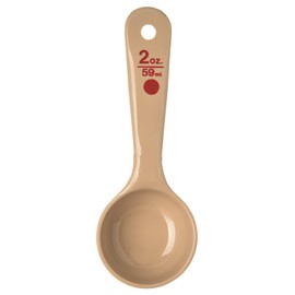 Carlisle FoodService Products - Cuchara medidora de plástico con mango corto, 2 onzas, beige, 1 unidad (paquete de 1)
