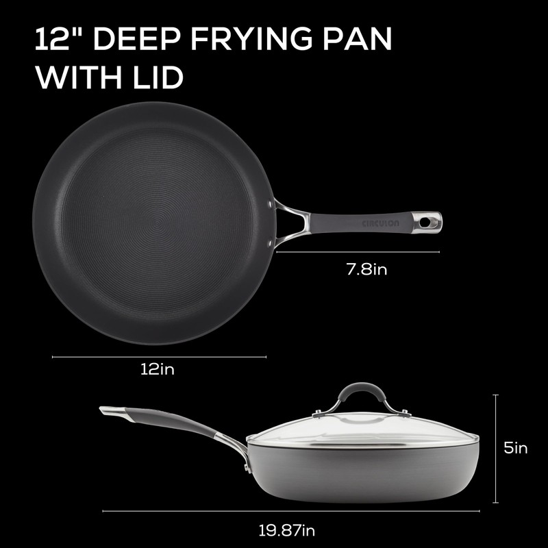 Circulon Radiance Deep Hard Anodized Nonstick Frying Pan /Skillet with