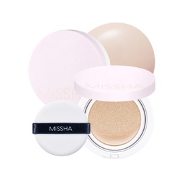MISSHA Magic Cushion Foundation No.21 (2 Pack) Light Beige for Bright Skin - Flawless Coverage,Dewy Finish,Easy Application for All Skin Types