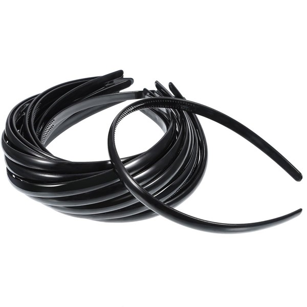 Amz Camel 40 Pcs Black Headbands - Thin Plastic Hairbands
