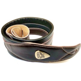 Legato Guitar Strap 3 Inches Wide Double Padded Soft Leather NEW w/ 3 Free Picks