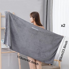 GAOHAN 2 Pack Microfibre Hair Drying Towel Wrap Super Absorbent Hair Turban Towels Microfibre Towels for Women Girl Long Curly Wet Hair (Grey| Pink)