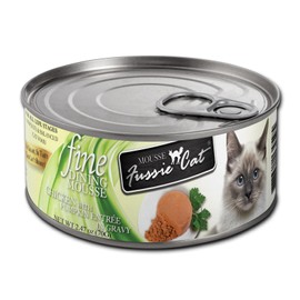 Fussie Cat Fine Dining Mousse Wet Cat Food, 2.47-oz cans, case of 24, Bundle Pack with HS Can Lid (Case of 24 (2.47 oz Cans), Chicken & Pumpkin)