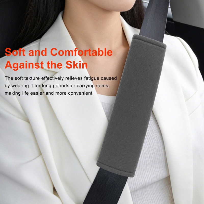 2PCS Car Seat Belt Pads, Safety Belt Cover (Gray)