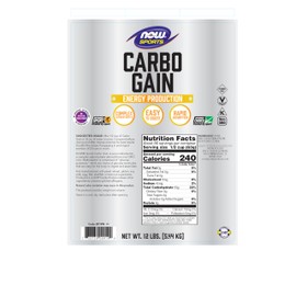 NOW Foods Sports Nutrition, Carbo Gain Powder (Maltodextrin), Rapid Absorption, Energy Production, 12-Pound