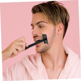 PACKOVE Double Sided Manual Safety Shaver for Men Old Style Beard Razor with Comfortable Grip Black Design Travel Friendly Grooming Tool Birthday and Holidays