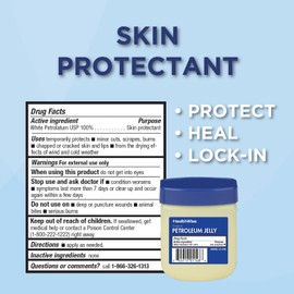 HealthWise Petroleum Jelly | Skin Protectant | Original Formula | Relieves Dry Skin | Protects Minor Cuts, Scraps, Burns | 4 oz. Jar |