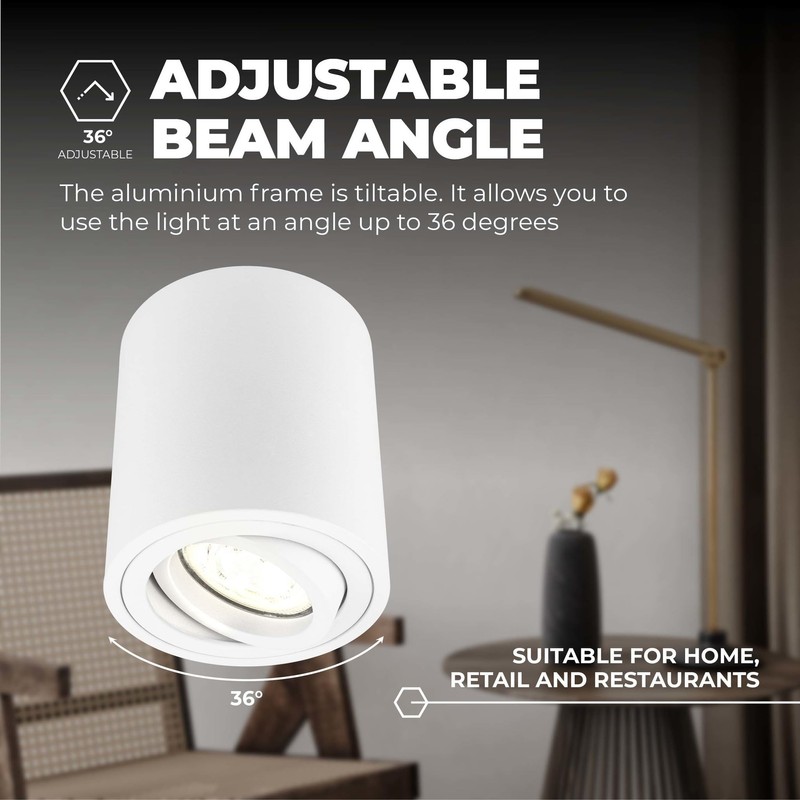 Ledvion - LED surface-mounted spotlights, round, dimmable, 5 W, 4000