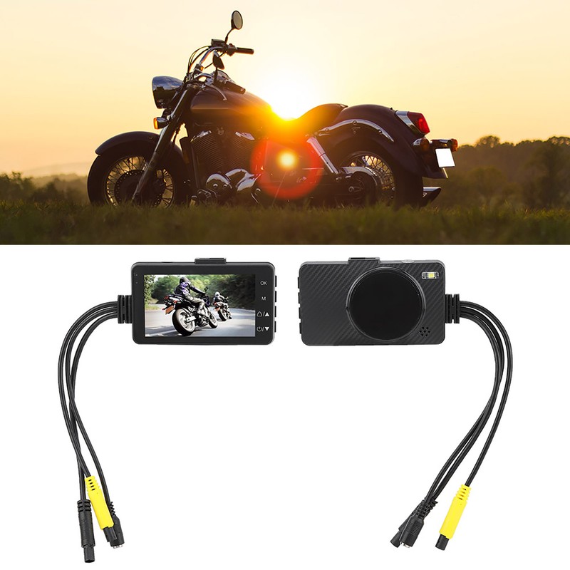 720P 3 Inch LCD Screen Dual Camera for Motorcycles Data