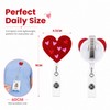2 Pack Heart Badge Reel Retractable ID Holder, Cute Glitter