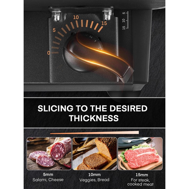 FOHERE Electric Meat Slicer 200W Deli Slicer for Home with