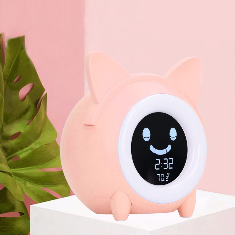 Kids Cartoon Wake Up Machine Mini Digital Night Light Nap