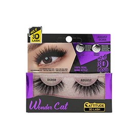 CATTITUDE 3D LASHES August Wonder Cat Faux Mink False Eyelashes, Lightweight & Reusable, Cruelty-Free