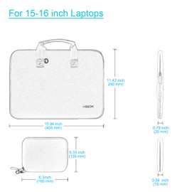 Hseok Laptop Case 15.6 inch Sleeve with Small Accessory Pouch, Neoprene Computer Bag Compatible with MacBook Pro 15.4" and Most 15-15.6 inch Notebooks Chromebooks Teblets，P01K01