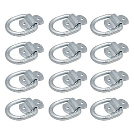 Mytee Products 1/2" Bolt-On D Ring Heavy Duty Tie Down Anchor w/Mounting Brackets 12,000 LBS Breaking Strength - White Blue Zinc | Cargo Tie Down Anchors for Flatbed Trucks Trailers (12 Pack)