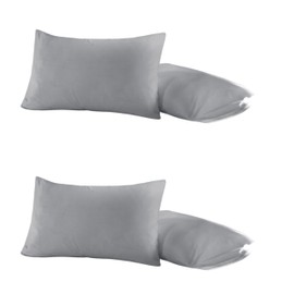 GOHAR HOME Pillow Cases 4 Packs 100% Soft Microfiber Pillowcase. Long Lasting Colors, Fade & Wrinkle Resistant Pillowcases (Grey)