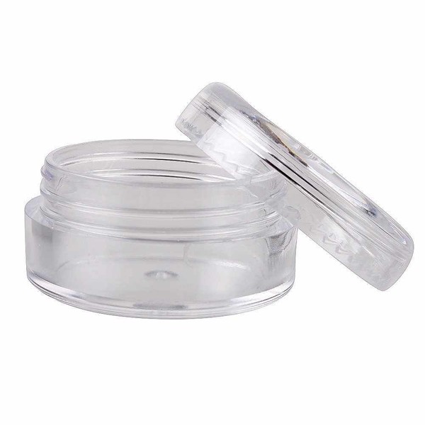 Nsstar New, Empty, Clear, 5 Gram Plastic Pot Jars, Cosmetic