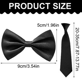 QOCUILC 2 Pieces Kids Bow Tie Set Adjustable Bow Tie Black Universal Tie for Kids, Multicoloured