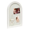 Umtiti 16" x 24" Linen Bulletin Board, Arched White Wood