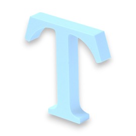 10cm Alphabet Letter Blue Clarity Canvas Initial Object (T)