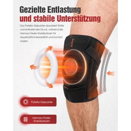 MitButy Knee Support for Men & Women - Adjustable Knee Bandage with Open Patella & Patella Gel Pads - Knee Joint Brace Ideal for Running, Walking, Fitness, Joint Pain - Knee Sleeve