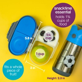 b.box Snack Box for Kids & Toddlers: 2 Compartment Snack Containers, Mini Bento Box, Lunch Box. Leak Proof, BPA free, Dishwasher safe. School Supplies. Ages 4 months+ (Midnight, 12oz capacity)
