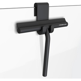 Minismus Shower Squeegee with Hook - Silicone Window Wiper - Shower Squeegee for Glass Doors - Glass Squeegee Bathroom Shower - Window Squeege (8.25 Inches, Black)