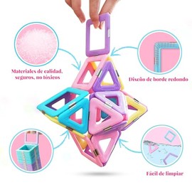 Bloques Juguetes Construccion de 52 Piezas, Puzzles Geométricos en 3D, Juguetes para Aprender Colores y Formas para Aulas Educativas, Regalos para Niñ