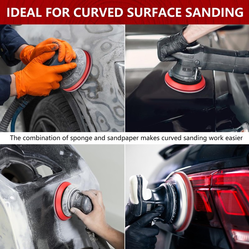 Shineboc 12Pcs 6 Inch Hook and Loop Sanding Sponge Discs