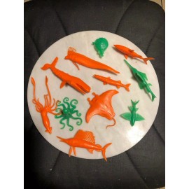 MPC SEA CREATURES 1968 MPC 12 PLASTIC CEREAL PREMIUM DEEP SEA MONSTERS FISH Nabisco