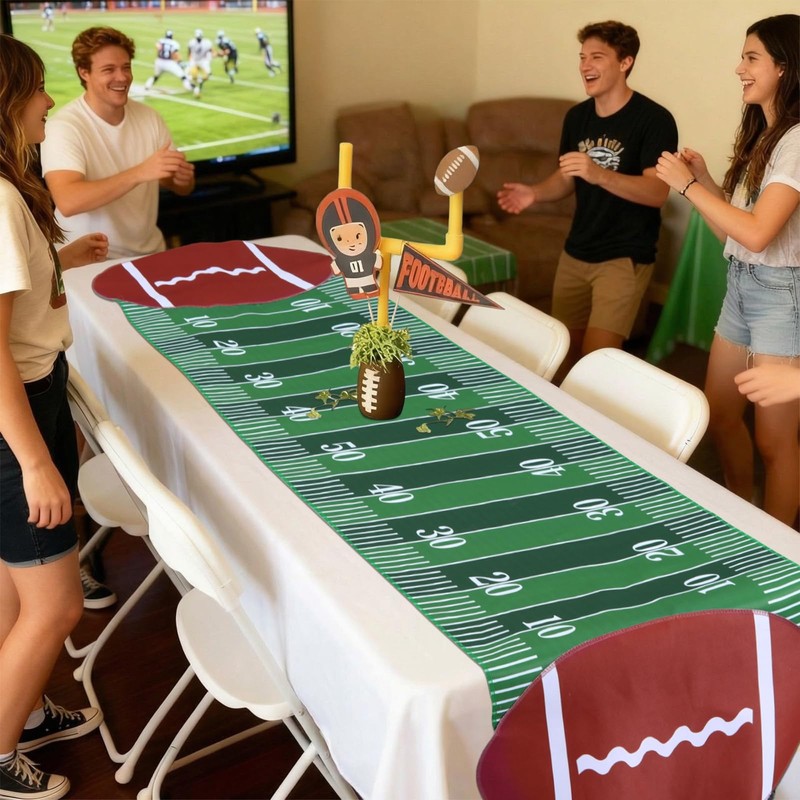 2 Pcs 18.5 x 71 in Football Court Table Runner