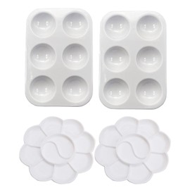 AORHOFJ Set of 4 Painting Tray, Paint Tray, Mini Mixing Palette, Watercolour Palette, Plastic Art Painting and Craft Classes for Watercolour, Oil Painting, Acrylic Painting