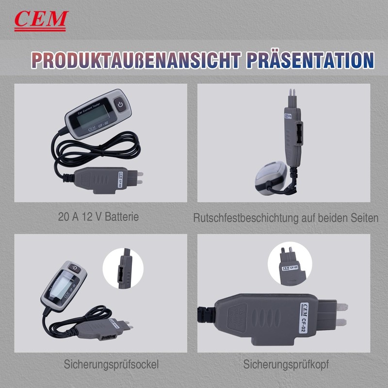 CEM CF-02 Car Blade Fuse Tester with LCD Display /