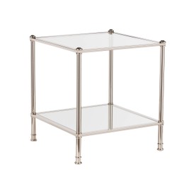 SEI Furniture Paschall End Table, Metallic Silver Finish