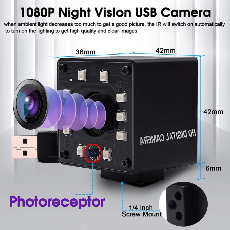 Svpro 1080P Night Vision USB Camera CMOS OV2710 IR LED