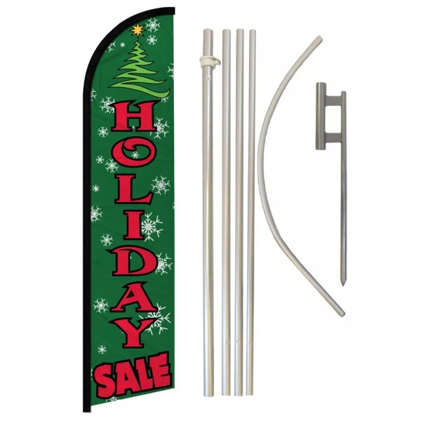 Unbranded Holiday Sale Full Curve Windless Swooper Flag & Pole