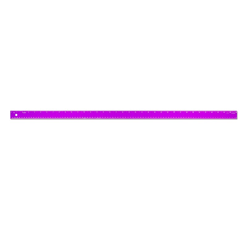 Alumicolor Aluminum Straight Edge with Center Finding Back, 36IN, Purple