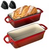 2 IN 1 Cast Iron Bread Loaf Pan with Lid,