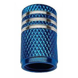 Set of 4 Aluminium Valve Caps Tyre Valves Valve Caps with Rubber Seal for Motorcycle Car Scooter Quad Bike Light Blue