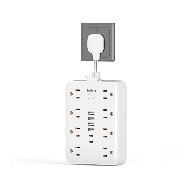 TerHavn Extension electrica Ultra Corta 0.025M y Regleta Multicontacto con