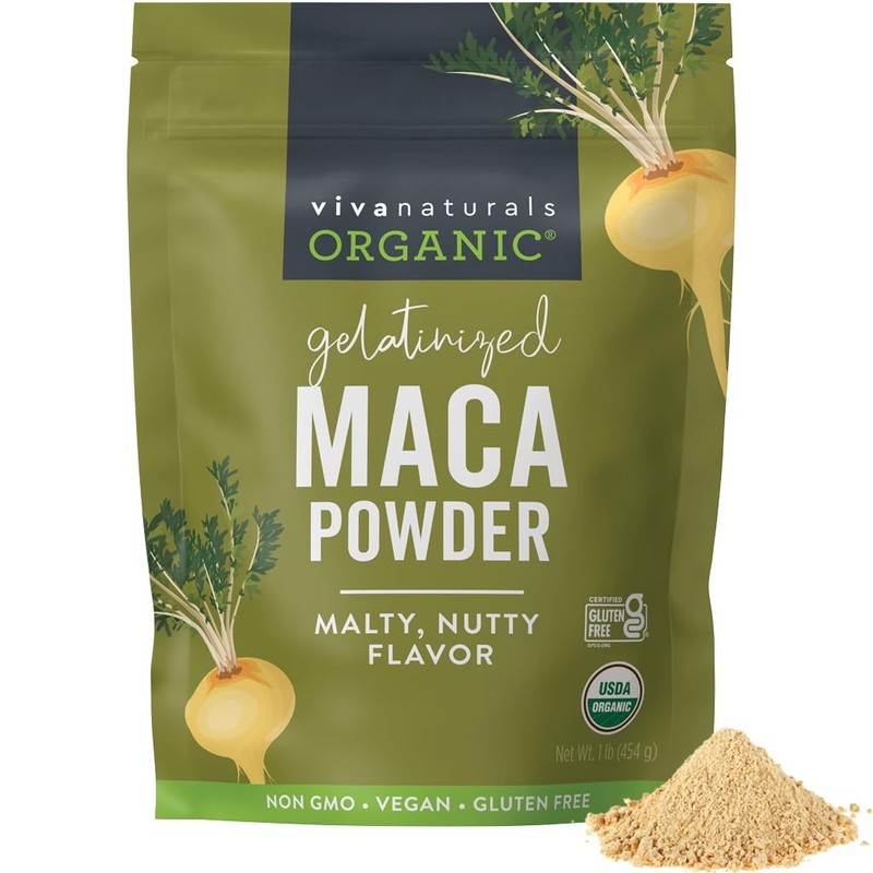Viva Labs Organic Maca Powder Gelatinized for Enhanced Bioavailability, Non-GMO,