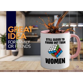 Luxe Gifting Rubik Player 2Tone Mug 11oz Pink -Still Easier - Math Lover Friends Cubers Brain Games Puzzle Kids Teen Adult Grand Master