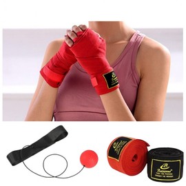 Boxing Hand Wraps & Reaction Ball Set for Home Training Blue 5ea