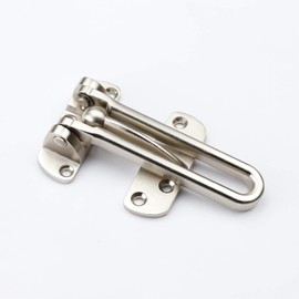 TOGU 2 Pack Solid Thicken Security Door Guard,Gate Latches Swing Bar Door Guard,Burglar-Proof Padlock Door Clasp for Home,Apartment,Hotel,Motel,Dormitory,Satin Nickel