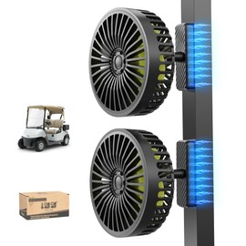 10L0L Golf Cart Universal Fan with Magnetic Bracket, 3 Speed Settings USB Powered Fan for Office Car Golf Cart with Magnetic Bracket (2 Sets)